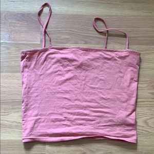 pink straight neck crop top